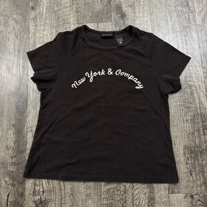 New York & Company Baby Tee Y2K Top Brown